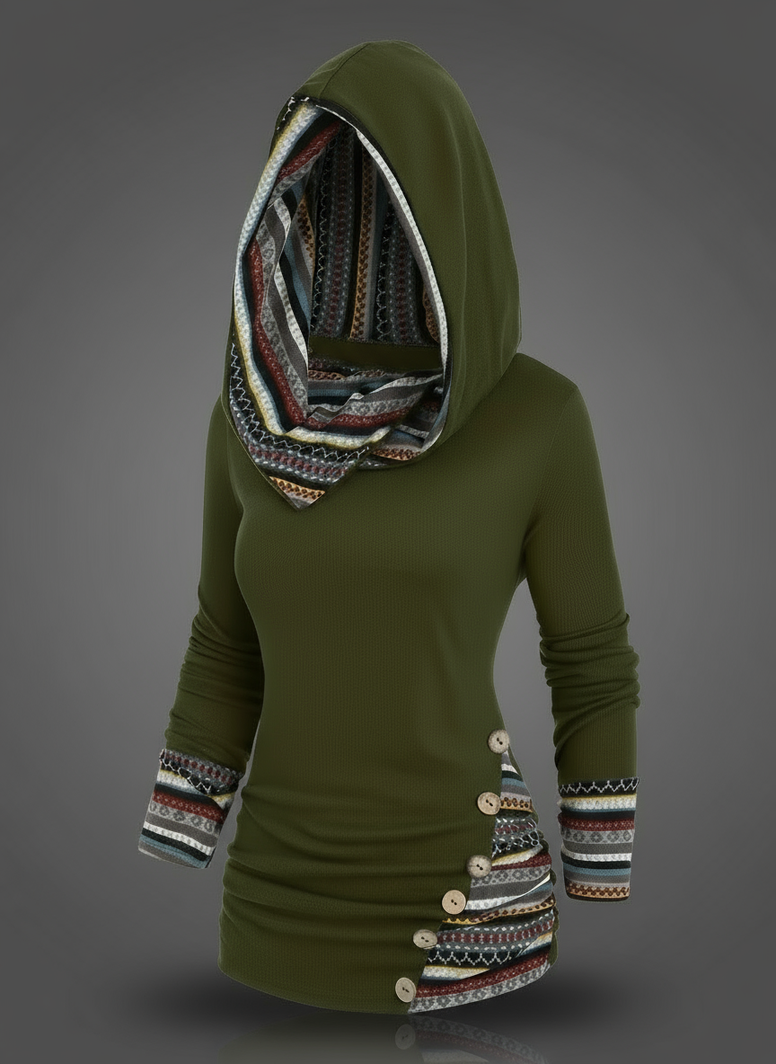 Amilene | Patterned Casual Pullover Hoodie