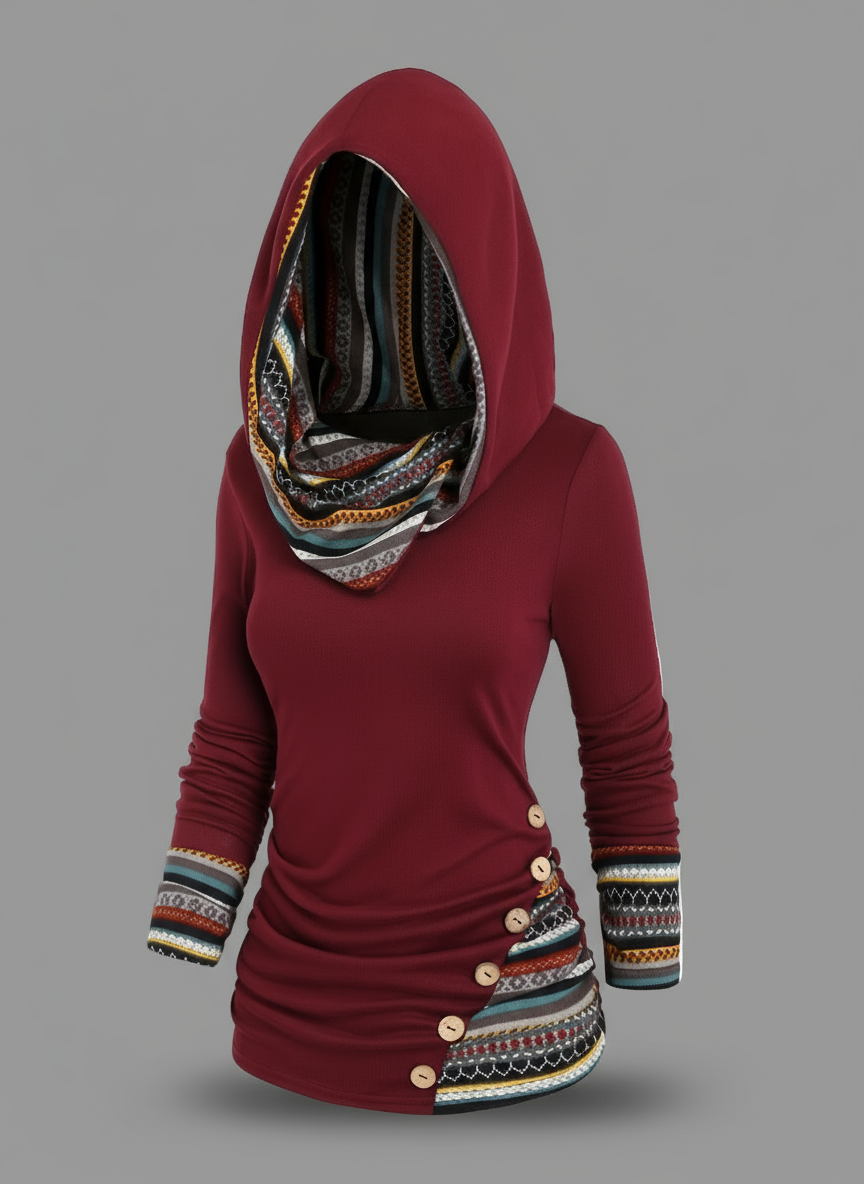 Amilene | Patterned Casual Pullover Hoodie