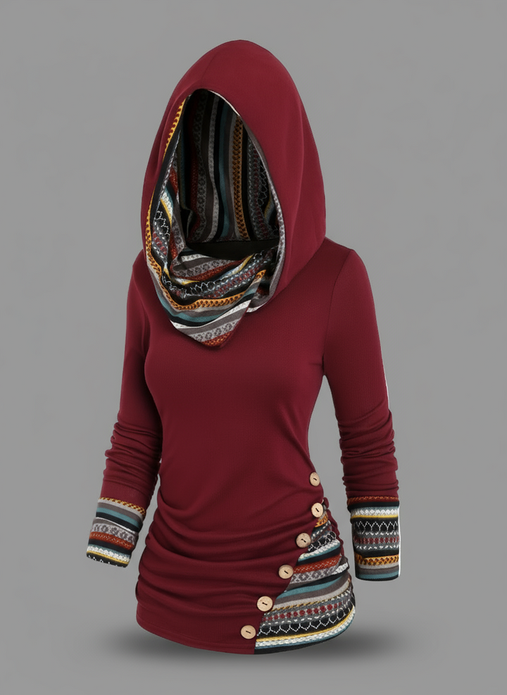 Amilene | Patterned Casual Pullover Hoodie