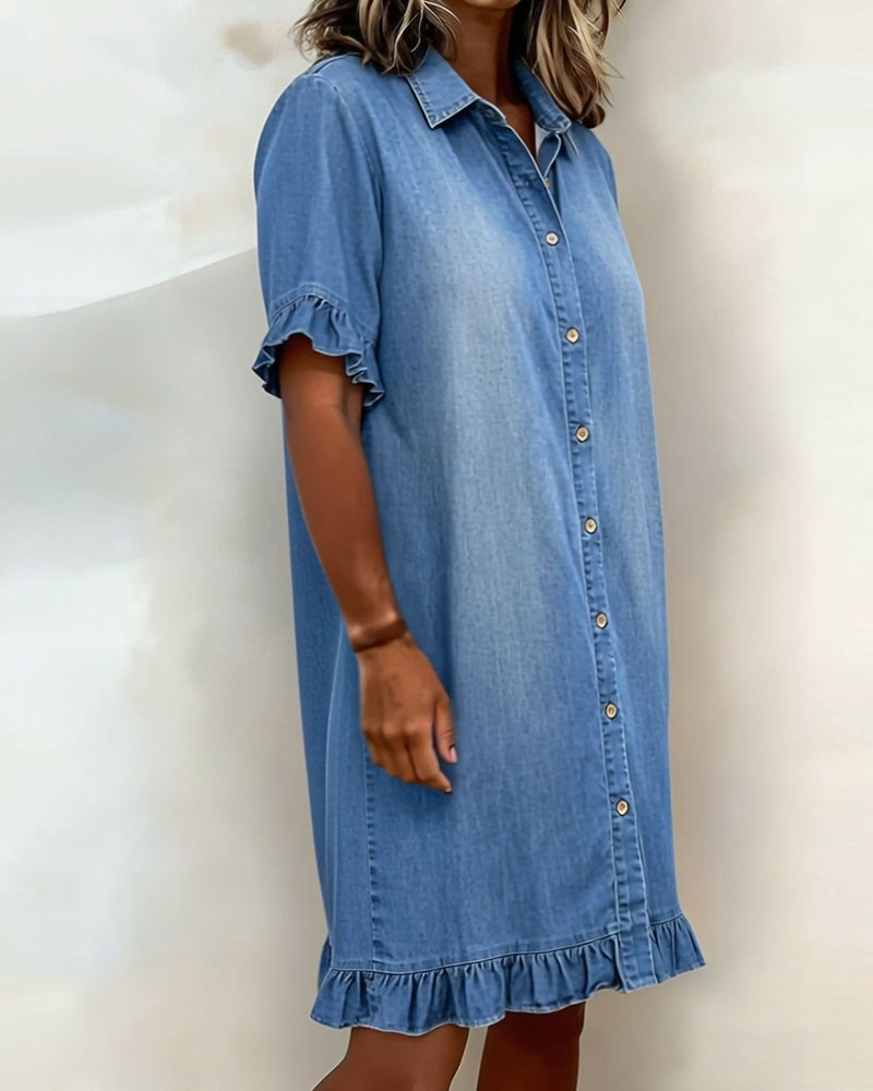 Mode® | Comfortable Denim Dress with Flattering Sleeve