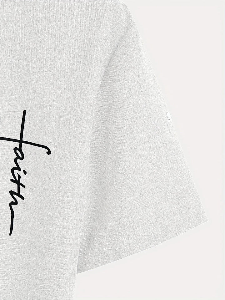 Caelum | Elegant Short-Sleeve Shirt with High Collar