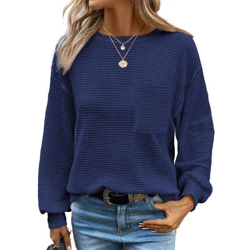 Liora | Cozy Oversized Long Sleeve Crewneck Blouse