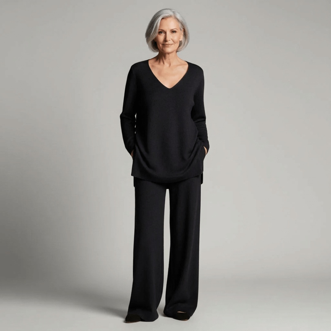 Anny | Refined V-Neck Two-Piece Set