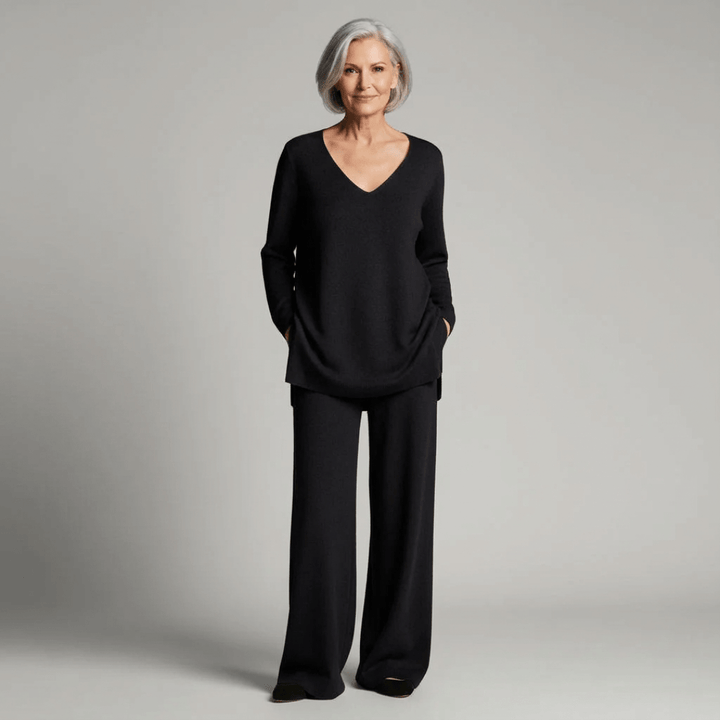 Anny | Refined V-Neck Two-Piece Set