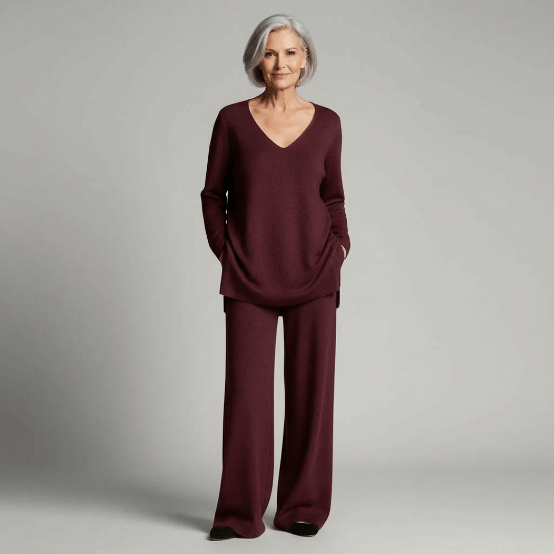 Anny | Refined V-Neck Two-Piece Set