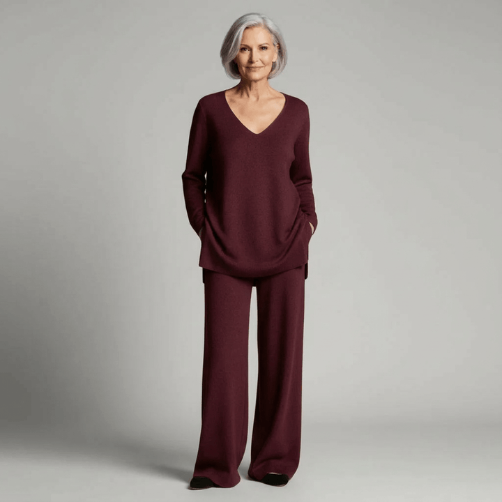 Anny | Refined V-Neck Two-Piece Set