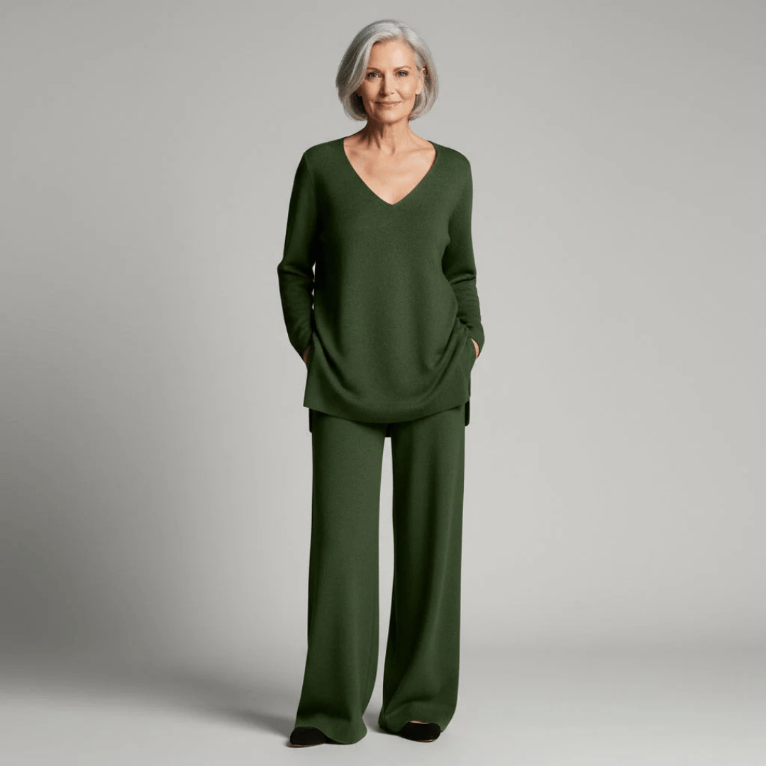 Anny | Refined V-Neck Two-Piece Set