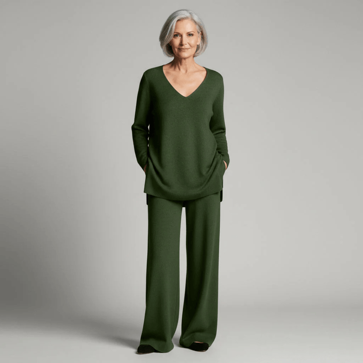 Anny | Refined V-Neck Two-Piece Set
