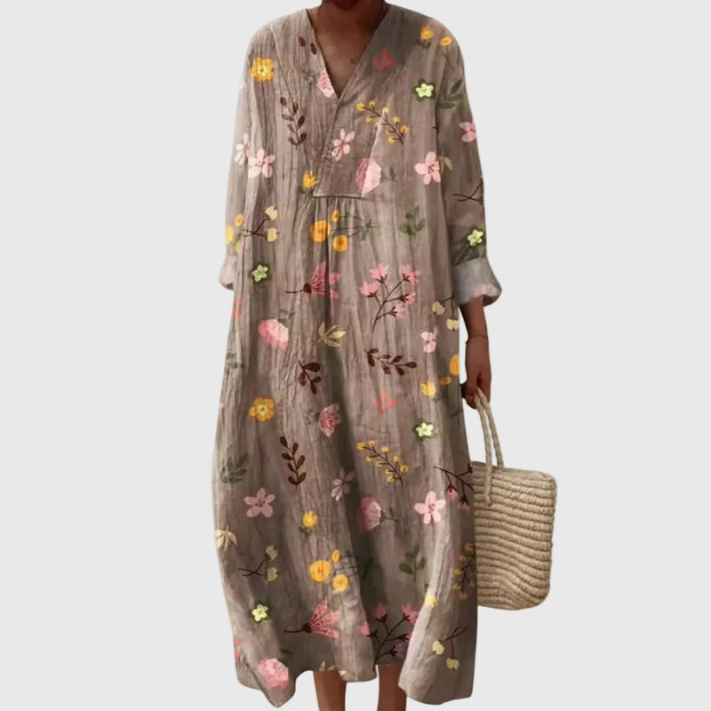 Elyana | Oversized V-Neck Midi Dress