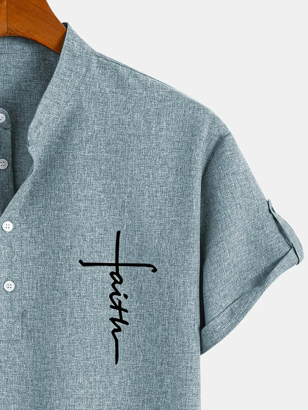 Caelum | Elegant Short-Sleeve Shirt with High Collar
