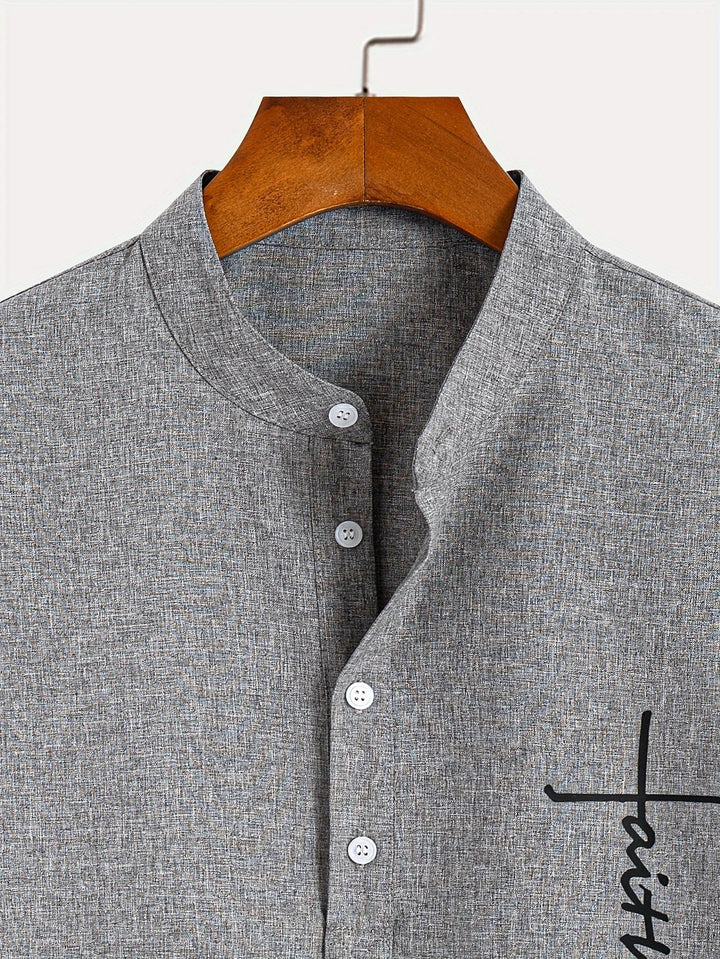 Caelum | Elegant Short-Sleeve Shirt with High Collar
