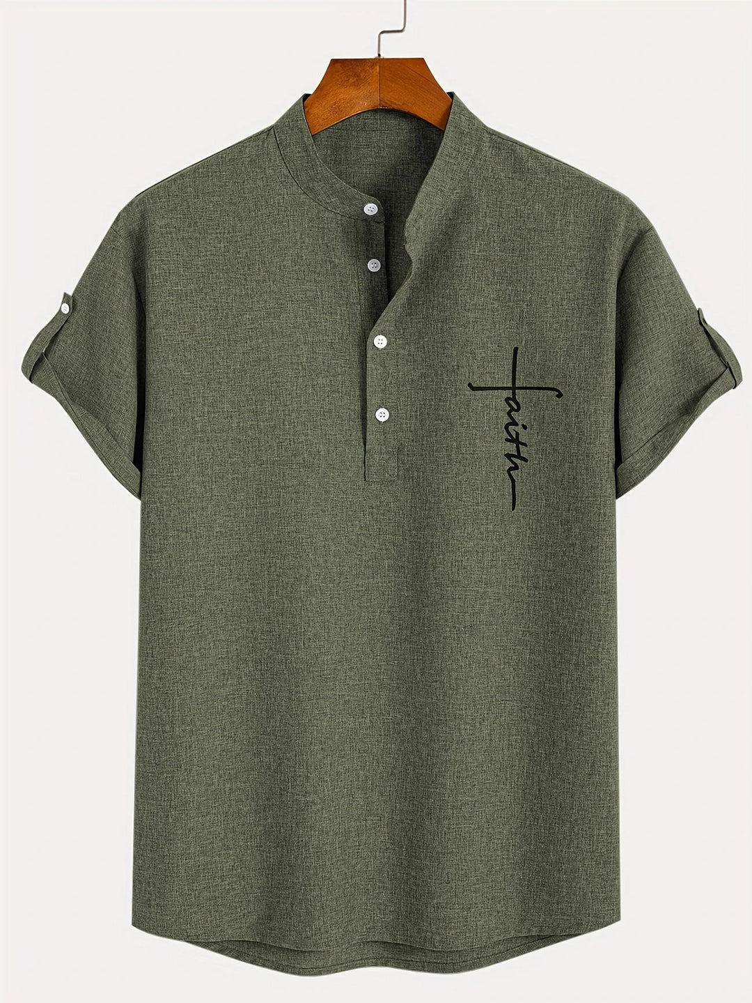 Caelum | Elegant Short-Sleeve Shirt with High Collar