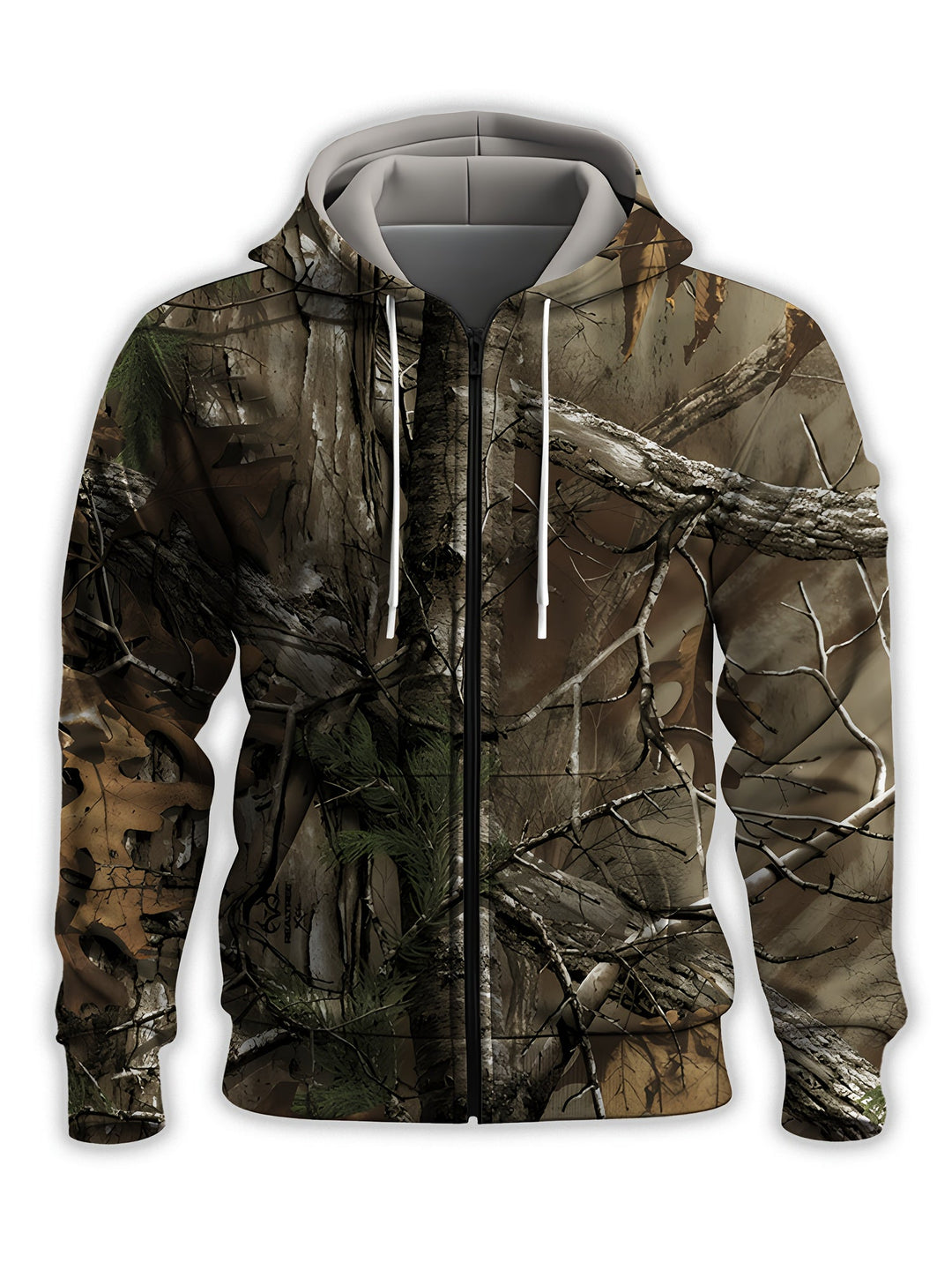 Whitaker - Branch Printed Hoodie With Zip Up