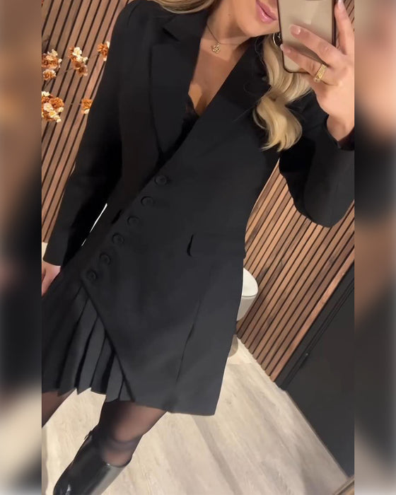 Luminita | Pleated Blazer Dress