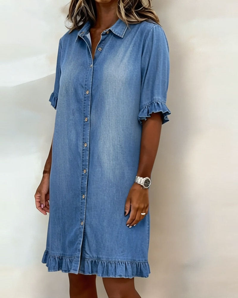 Mode® | Comfortable Denim Dress with Flattering Sleeve