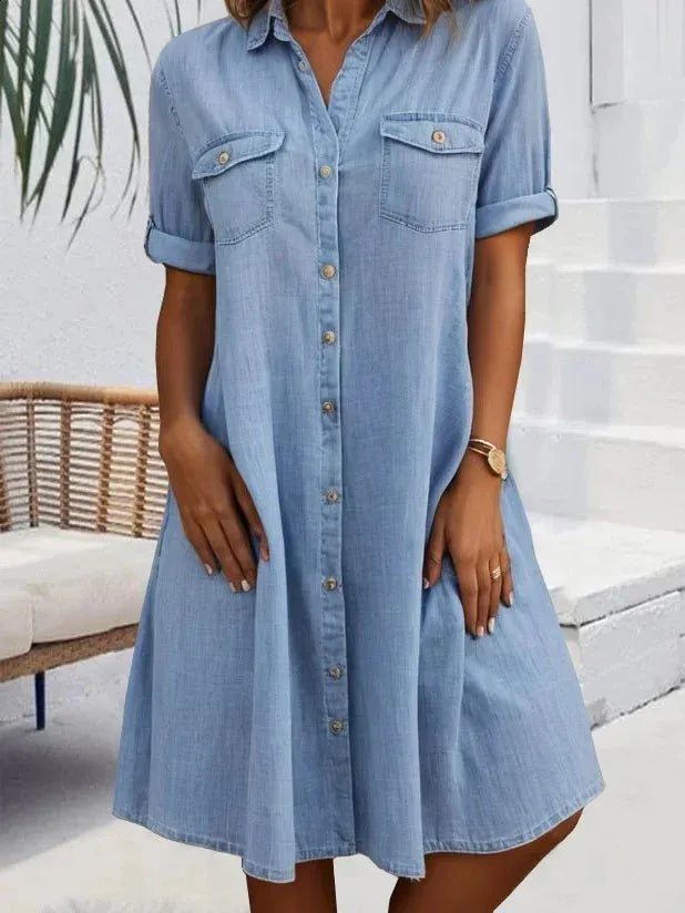 Eliza | Buttoned Denim Dress