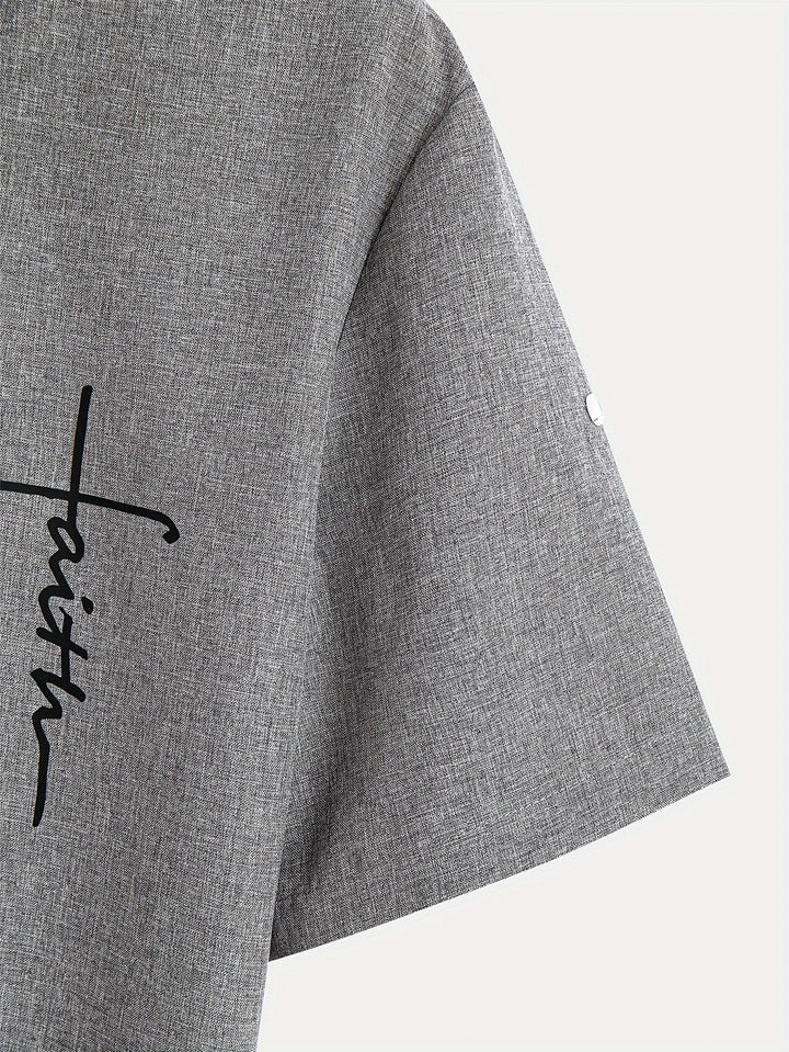 Caelum | Elegant Short-Sleeve Shirt with High Collar