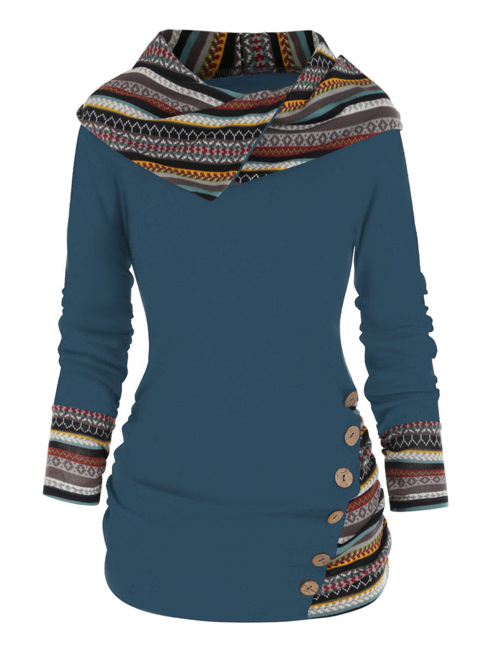 Amilene | Patterned Casual Pullover Hoodie