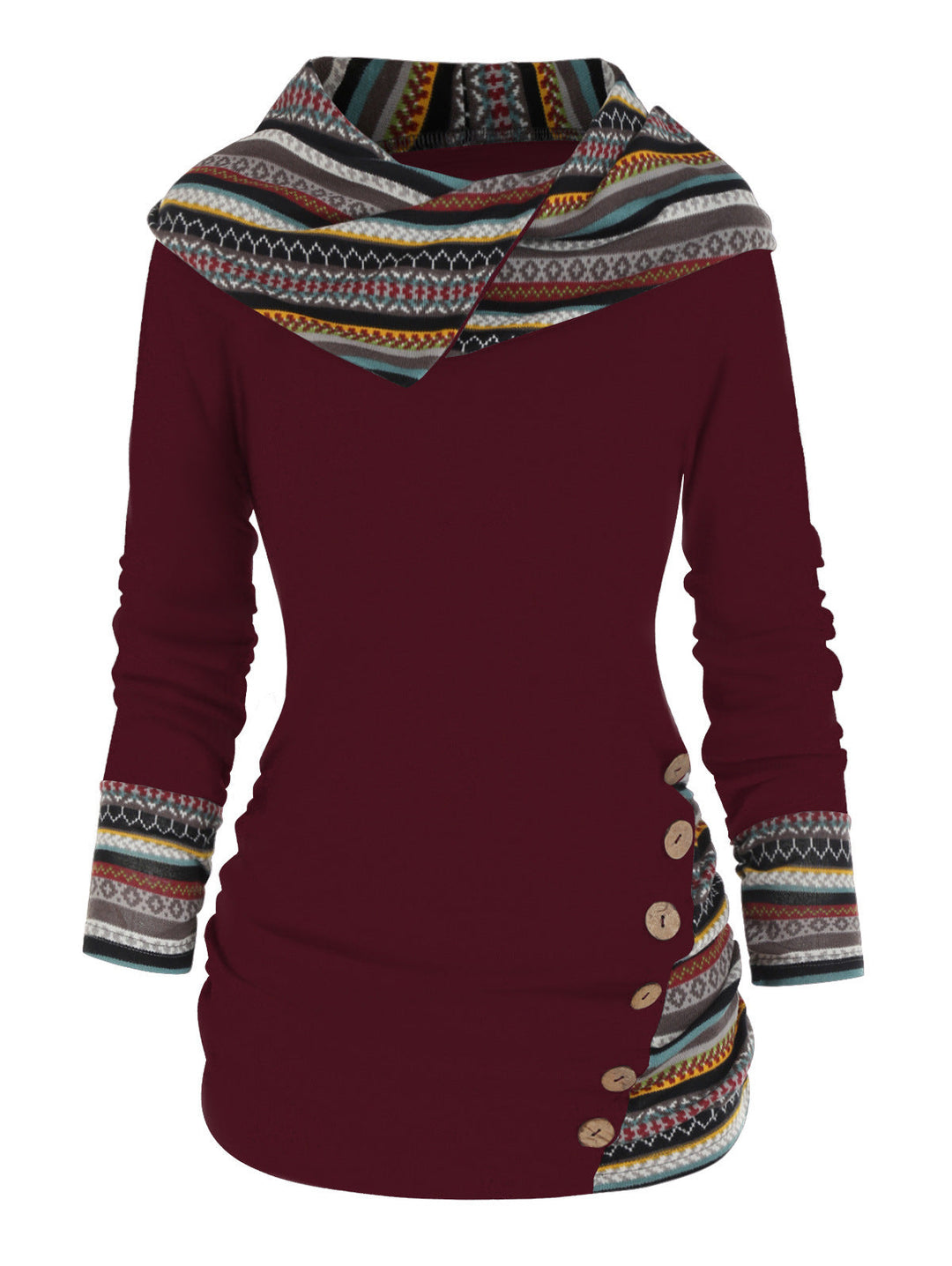 Amilene | Patterned Casual Pullover Hoodie
