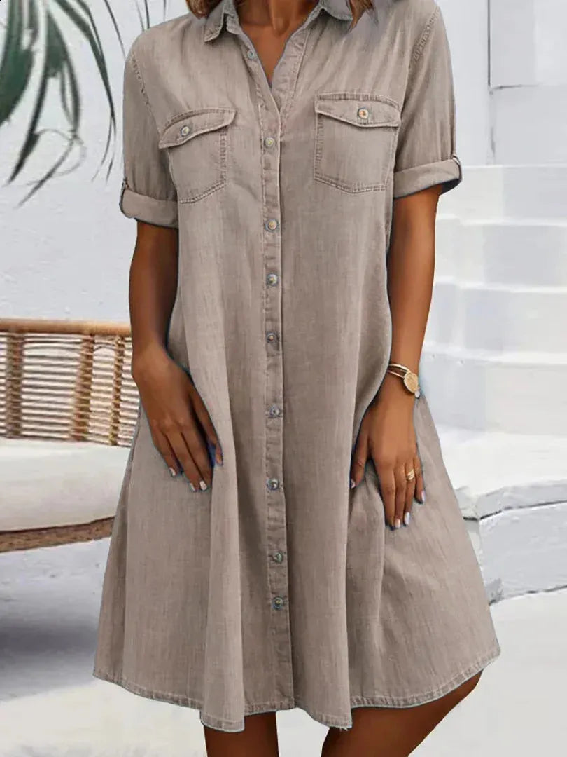 Eliza | Buttoned Denim Dress