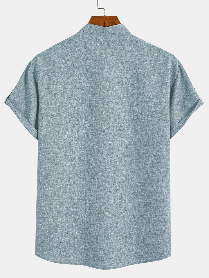 Caelum | Elegant Short-Sleeve Shirt with High Collar