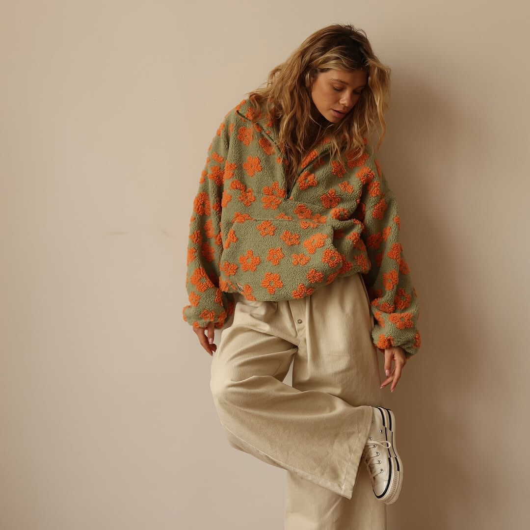 Azelma™ | Floral Print Fleece Sweater