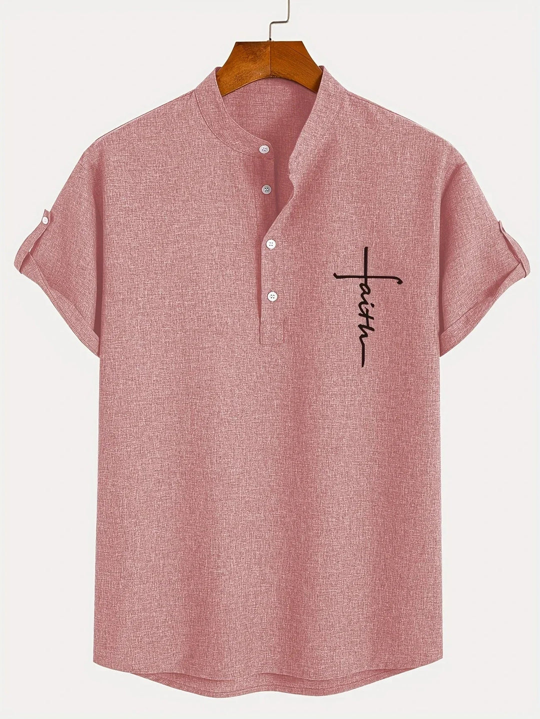 Caelum | Elegant Short-Sleeve Shirt with High Collar