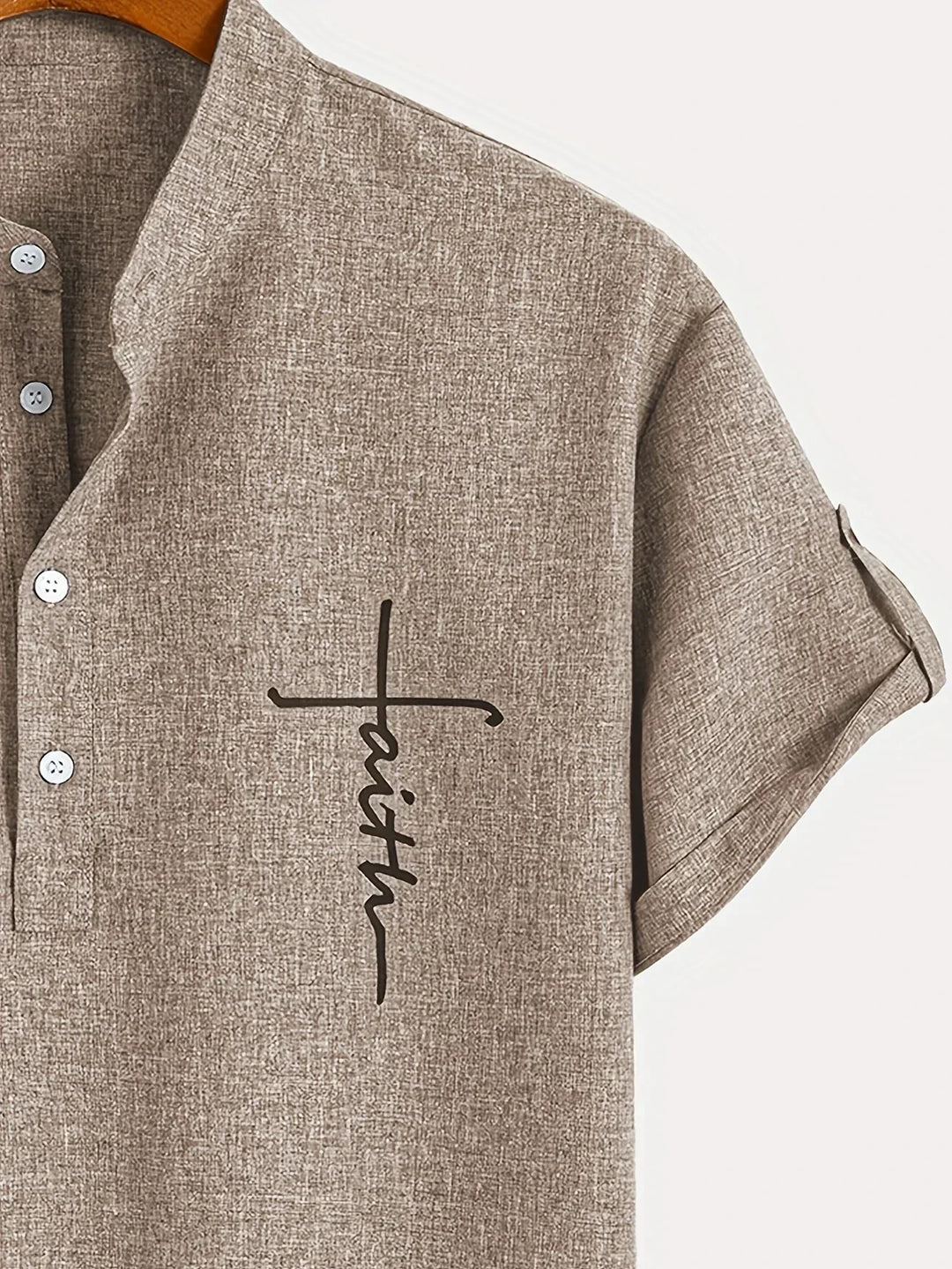 Caelum | Elegant Short-Sleeve Shirt with High Collar