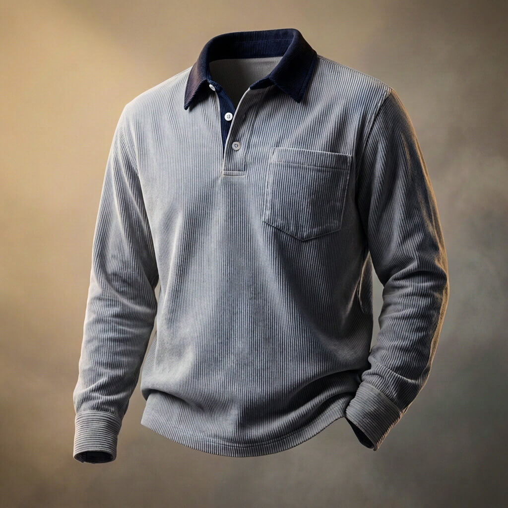 Orvion | Soft Touch Corduroy Polo Shirt