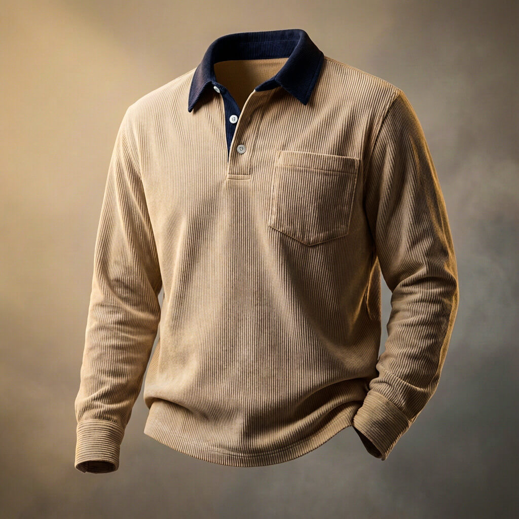 Orvion | Soft Touch Corduroy Polo Shirt