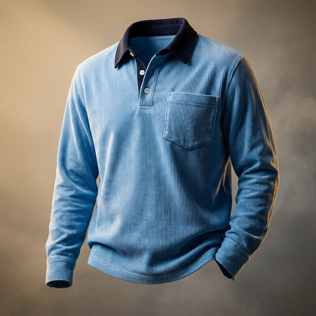 Orvion | Soft Touch Corduroy Polo Shirt