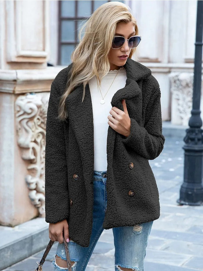 Mailys™ | Lamb Fur Collar Teddy Coat