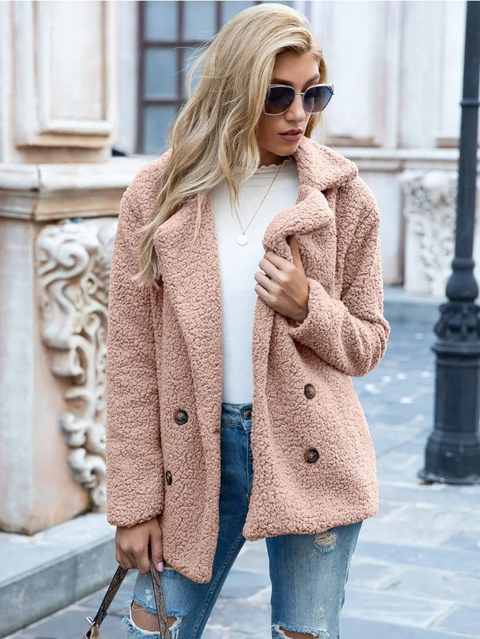 Mailys™ | Lamb Fur Collar Teddy Coat