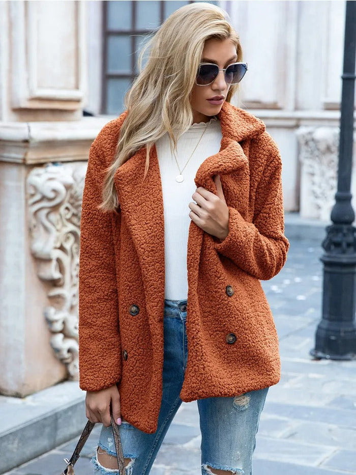Mailys™ | Lamb Fur Collar Teddy Coat