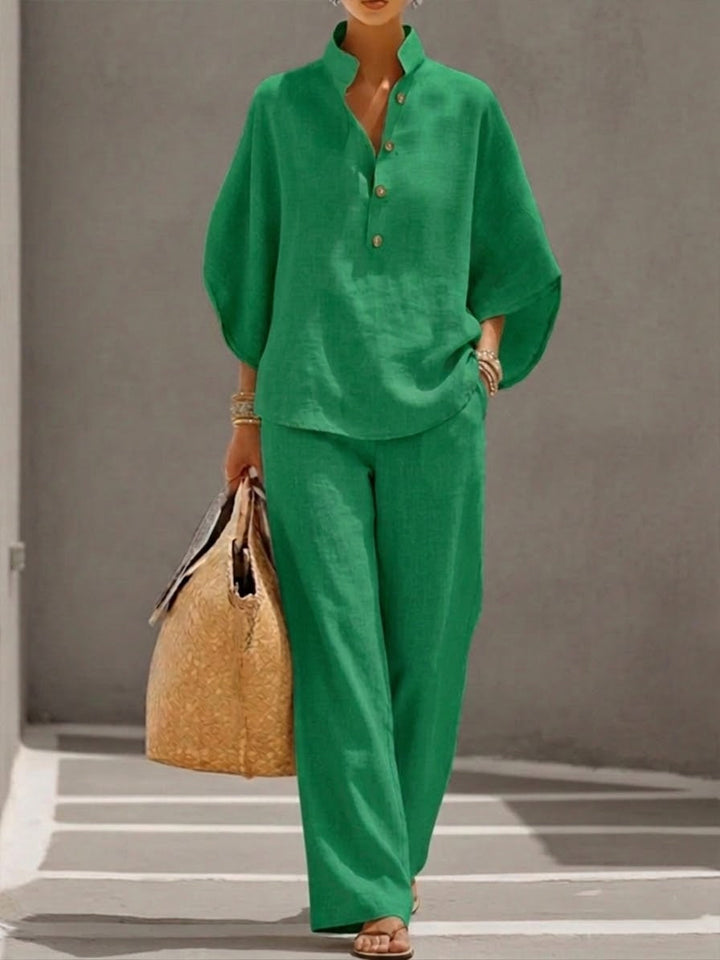 Mariel | Batwing Sleeve Wide Leg Pants Set