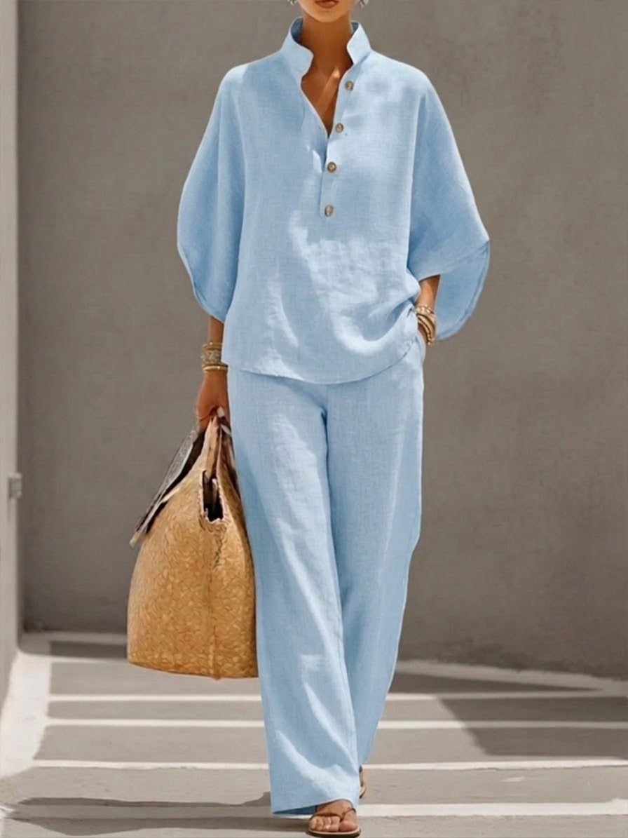 Mariel | Batwing Sleeve Wide Leg Pants Set