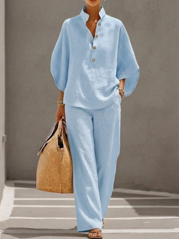 Mariel | Batwing Sleeve Wide Leg Pants Set