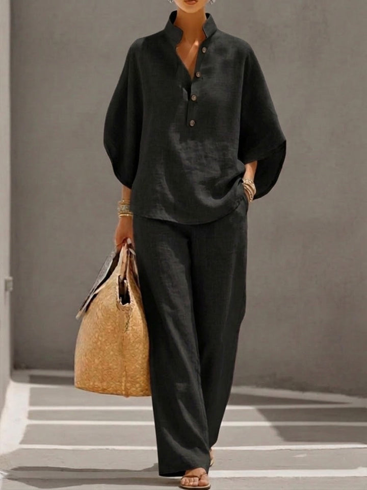 Mariel | Batwing Sleeve Wide Leg Pants Set