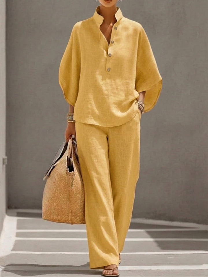 Mariel | Batwing Sleeve Wide Leg Pants Set