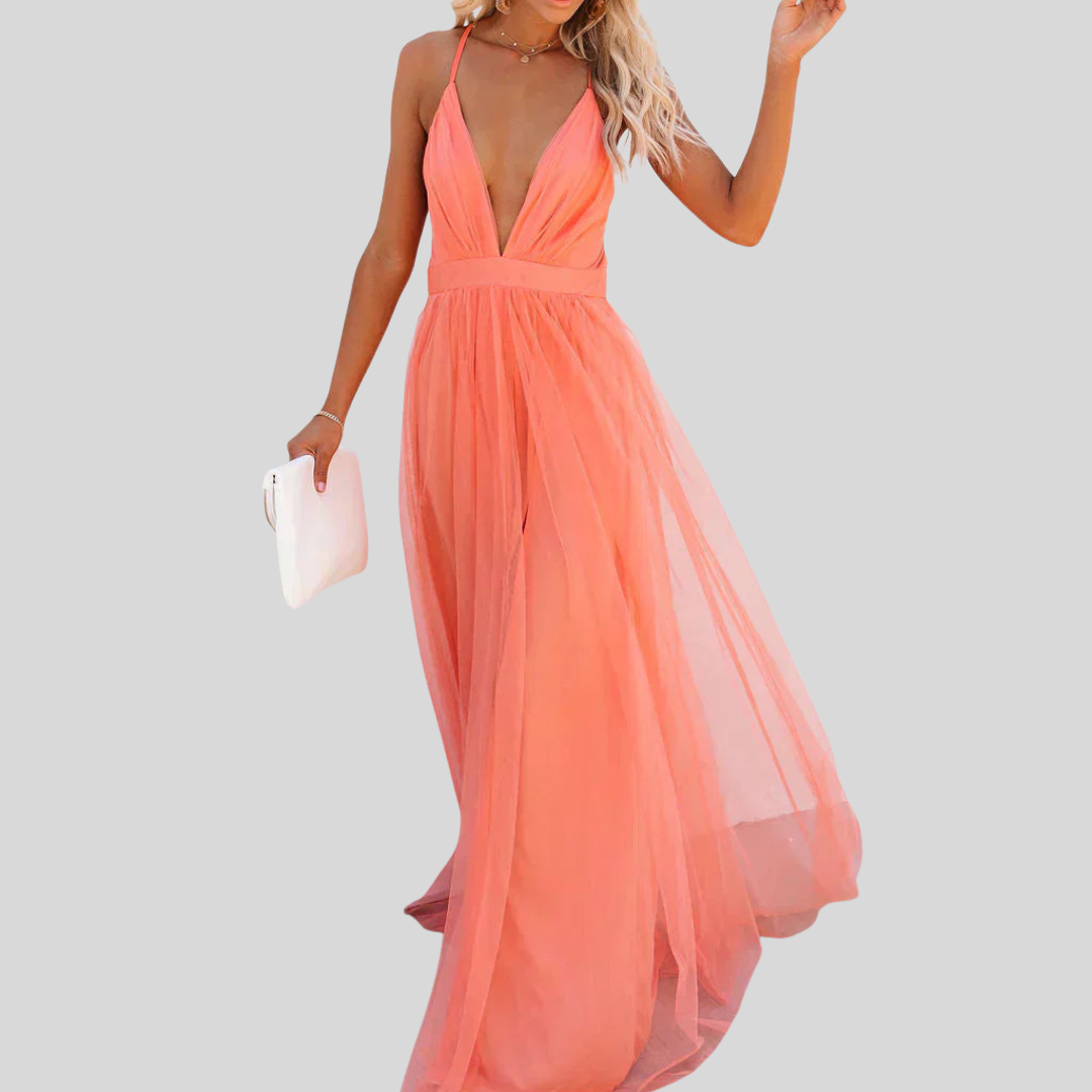 Kia | Coral Light Maxi Dress