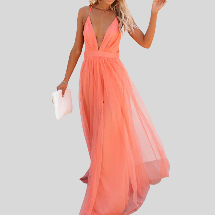 Kia | Coral Light Maxi Dress