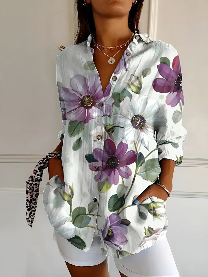 Fiora | Ocean Patchwork Blouse