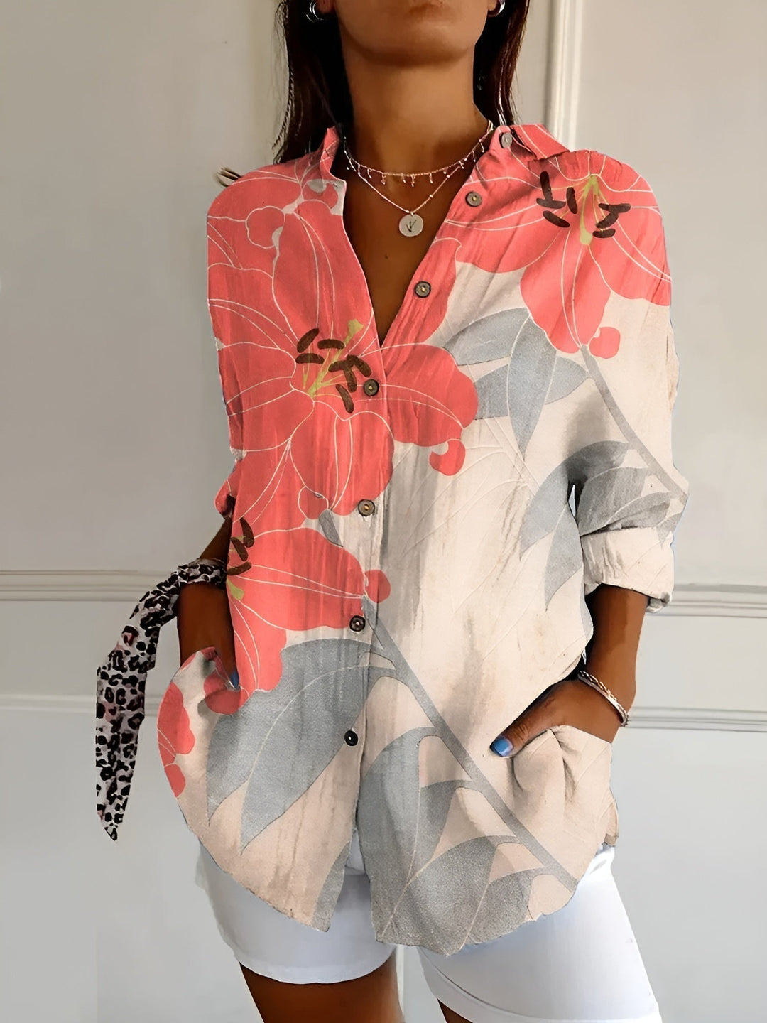 Fiora | Ocean Patchwork Blouse